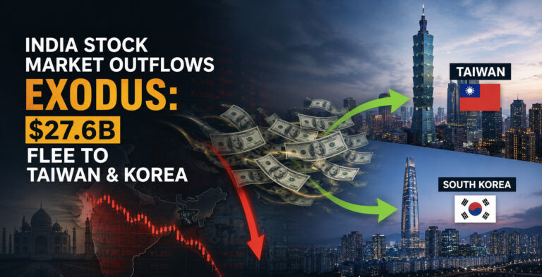 India stock market outflows Exodus: $27.6B Flee to Taiwan & Korea